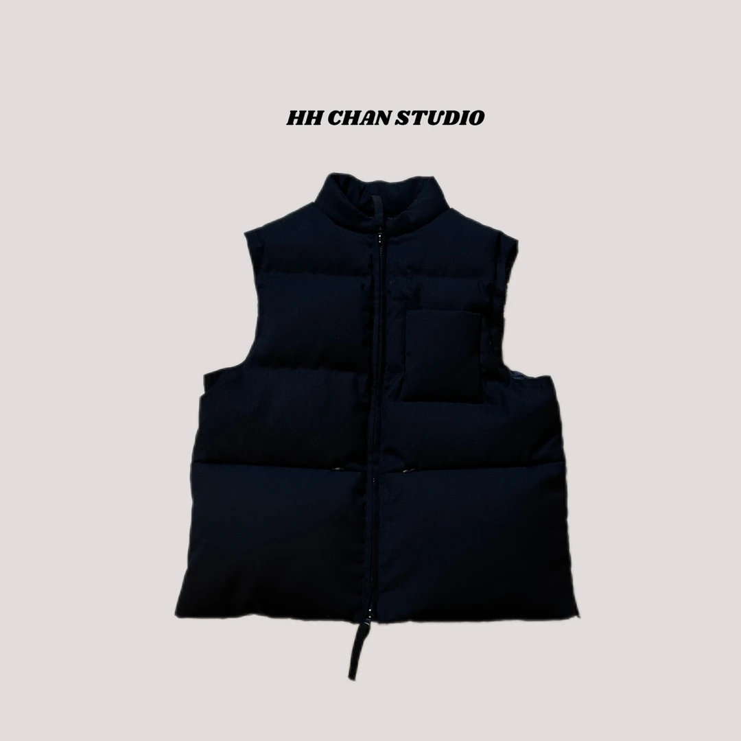 HH.CHAN“小黑”90国标白鸭绒高充绒纯黑显瘦保暖马甲HH55P38376