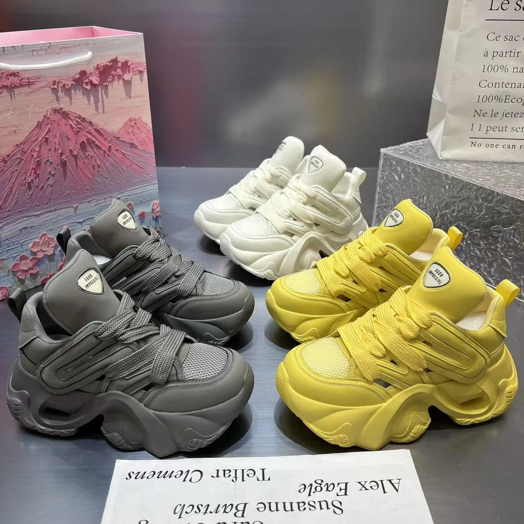 【夏日楼兰】【五】欧洲站厚底透气拼色老爹鞋女ins超火透气松糕潮