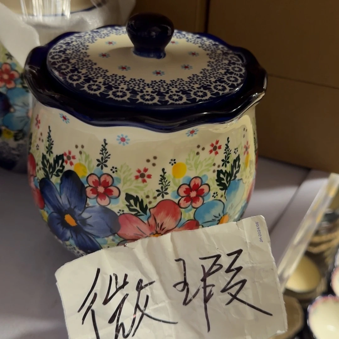 陶瓷清仓波兰虞美人大号密封罐1只