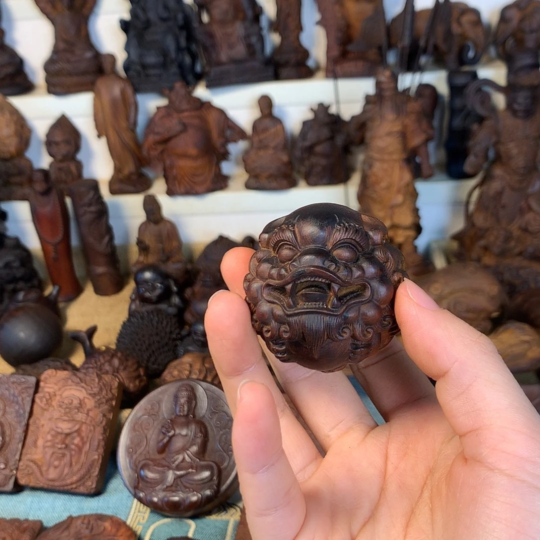 傲***鸦柏木（崖柏）貔貅配钥匙挂件深色绳子666666