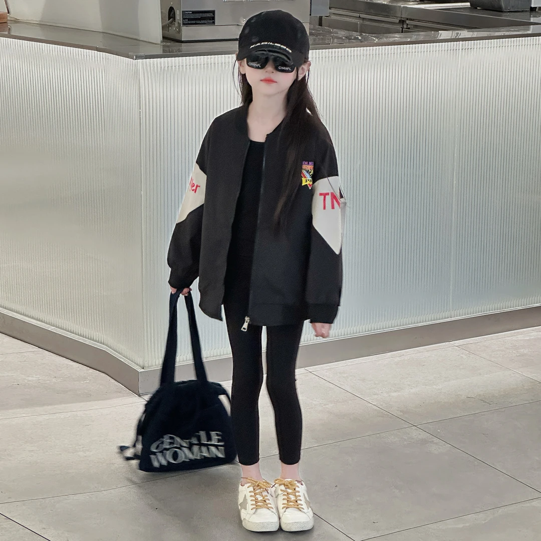 女童早秋外套2025新款女孩秋季薄款棒球服儿童春秋超好看洋气夹克