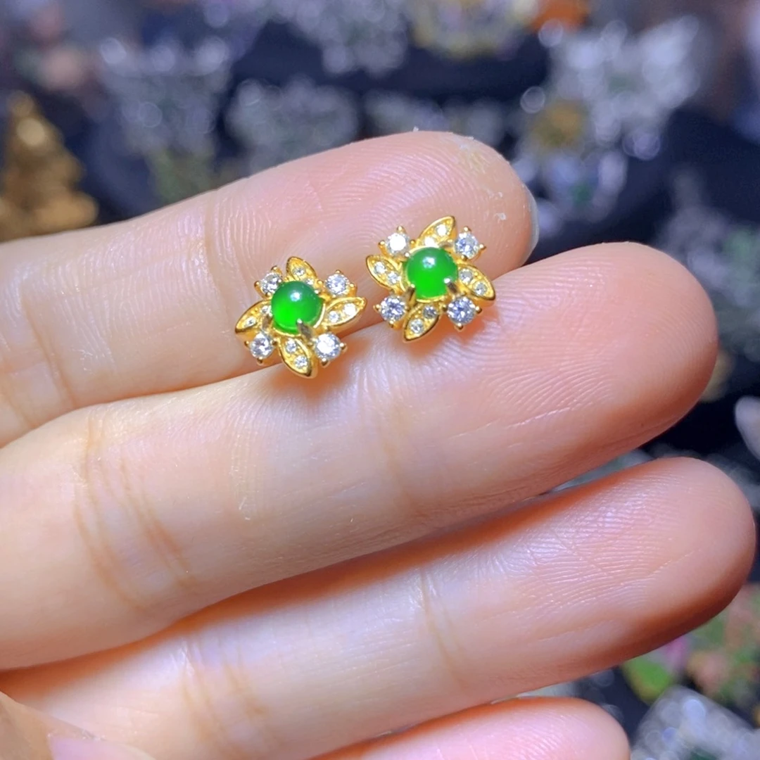 翡翠银S925镶嵌吊坠(不含链)天然资源