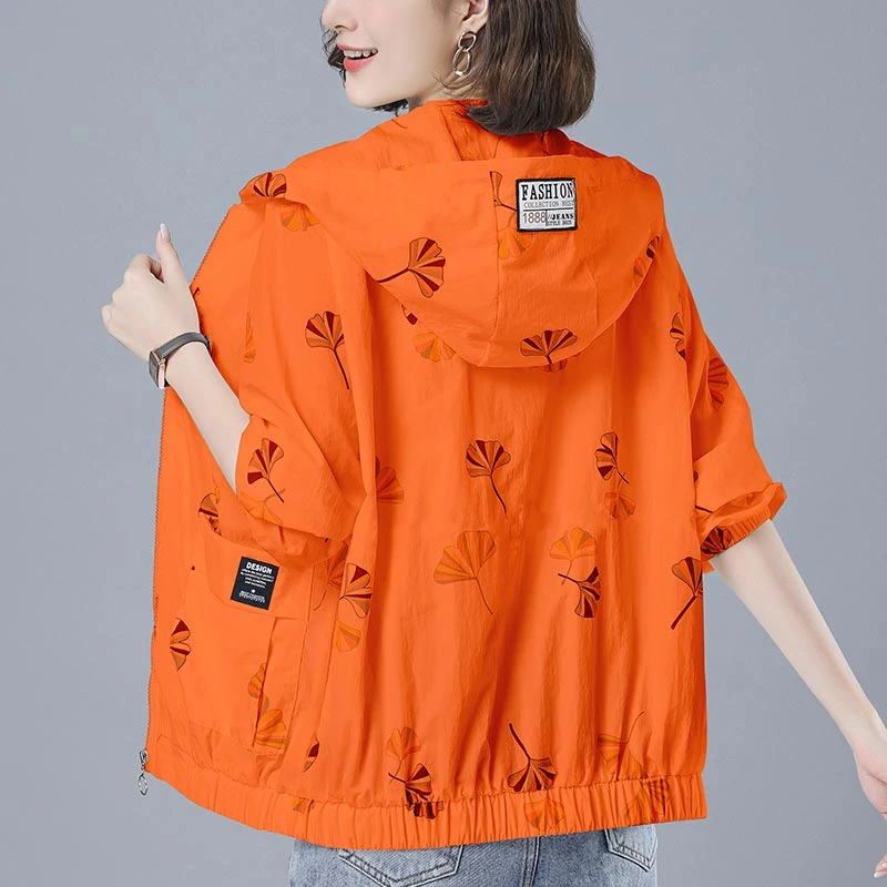 连帽防晒衣外套女2025夏季新款时尚拼色宽松长袖休闲百搭薄防晒服