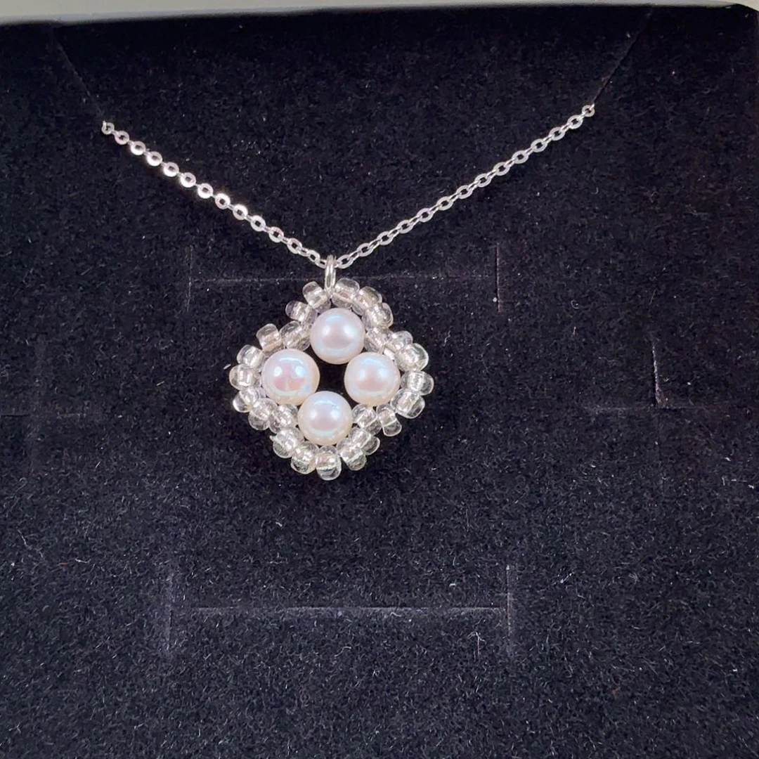 银S925镶嵌淡水珍珠颈饰