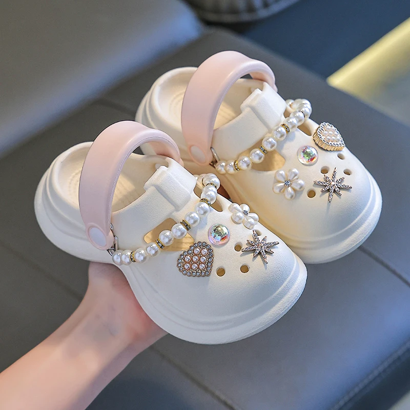 女童凉拖鞋夏季新款小孩公主鞋女童洞洞鞋室内外宝宝浴室拖鞋