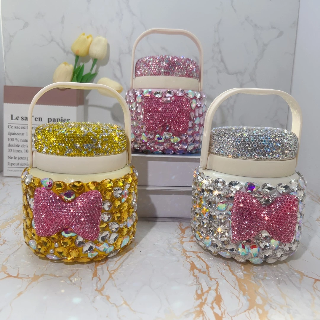 镶钻316不锈钢简约燕窝银耳闷烧杯便携手提焖烧壶大容量饭盒保温