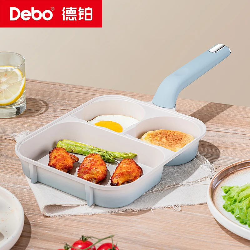 三合一陶瓷煎锅早餐锅煎蛋平底不粘锅火腿牛排锅煎牛排煎鸡蛋专用