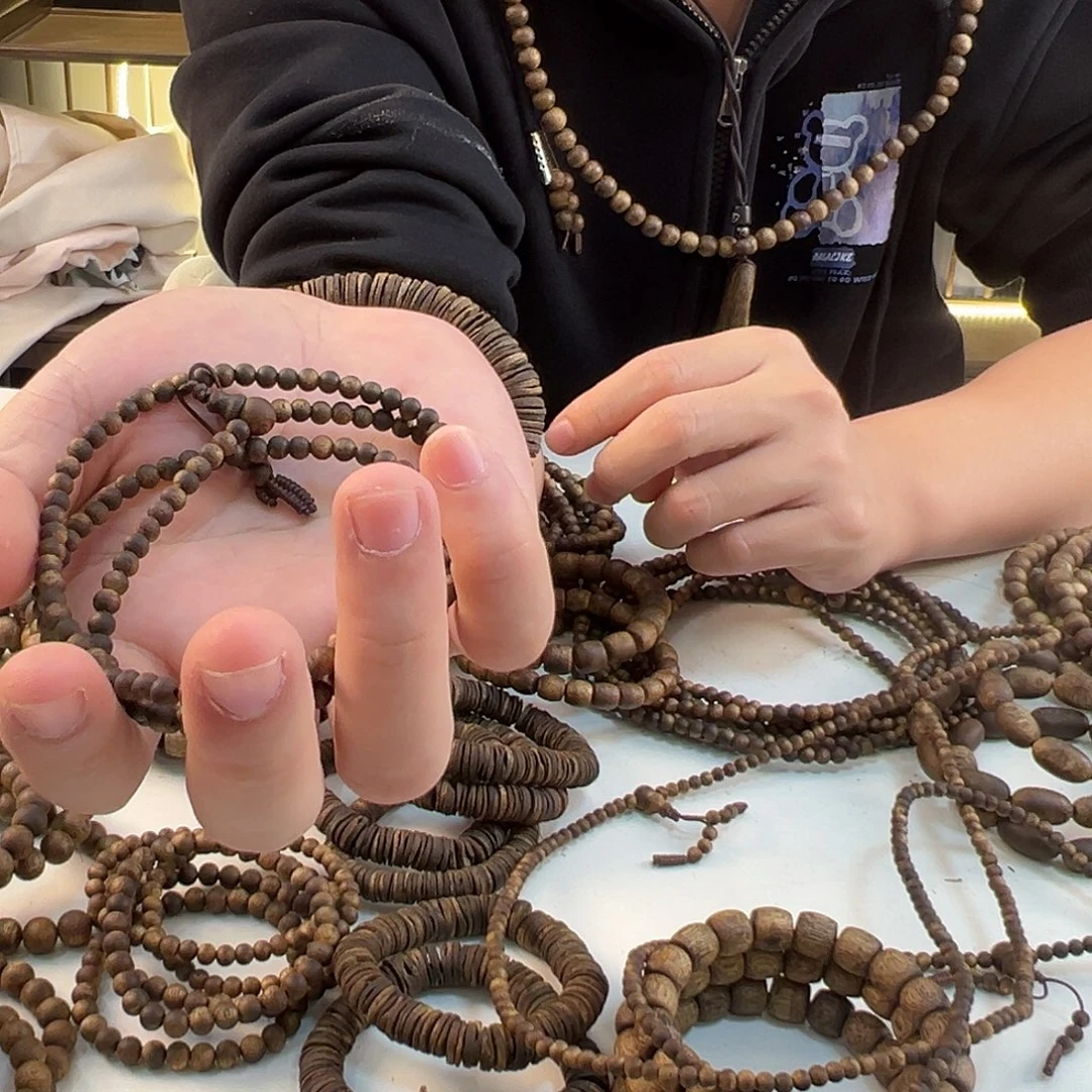 手串沉香沉香圆珠多圈手串卡四 6g