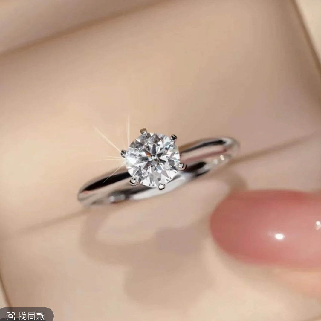 1.0CT  T家六爪经典款女戒气质