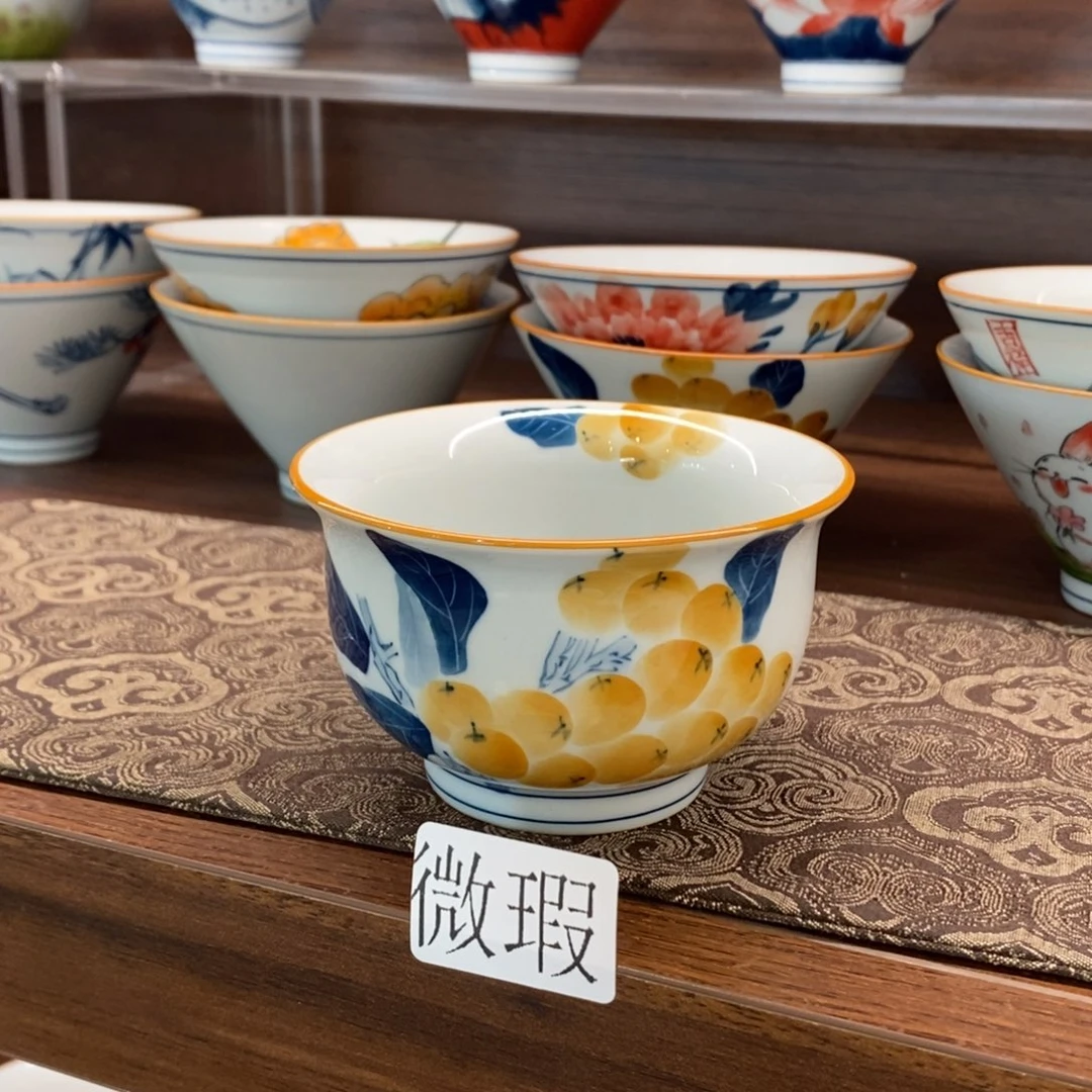 釉下彩老陶泥手工绘制