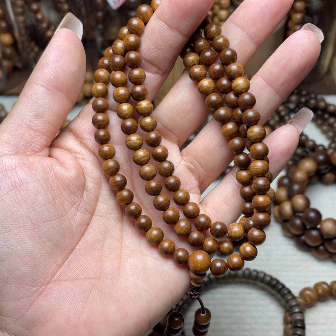 手串/手链檀香木印度老山檀香0.6虎皮纹瑕疵