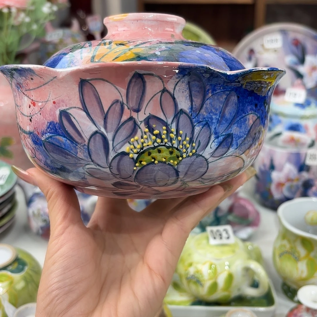 景德镇手绘高温釉下彩陶瓷茶具