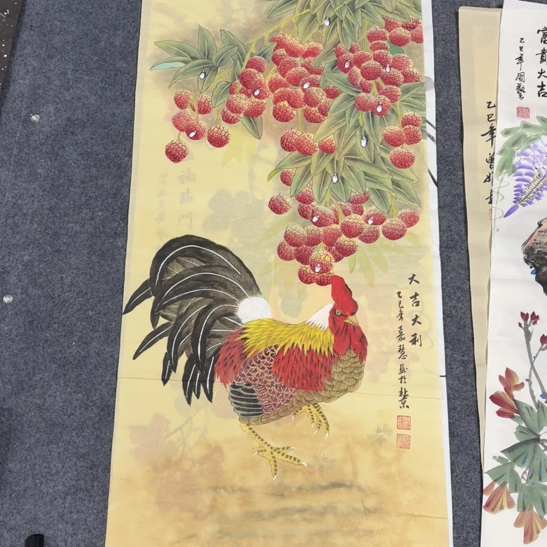 国画100×50工笔手绘画画画