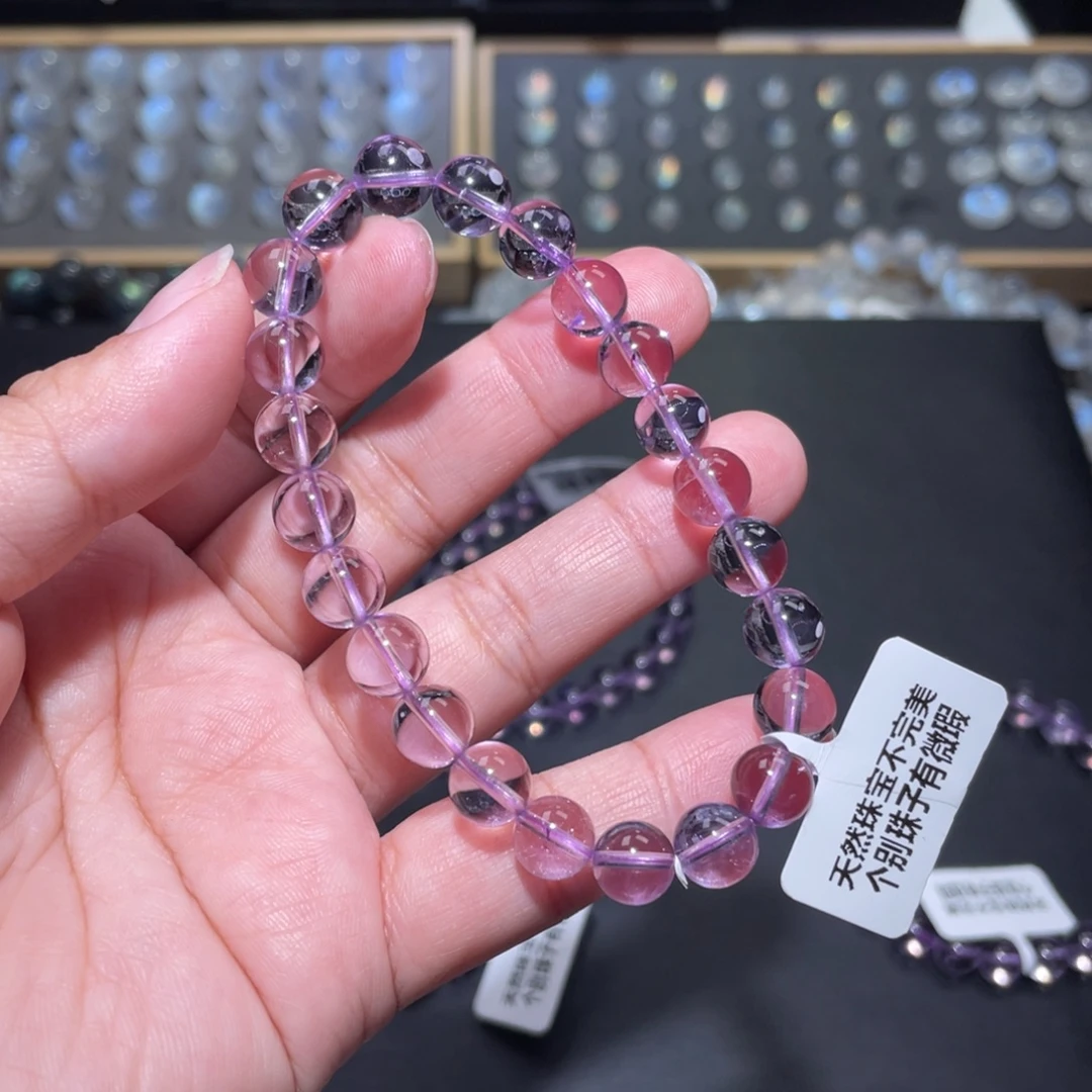 云***水晶手链未镶嵌玻利维亚紫水晶手链8mm