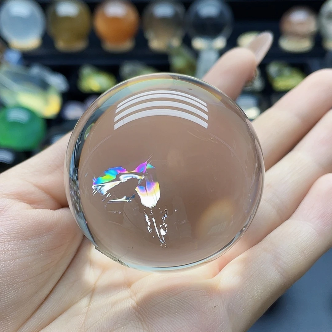 珠宝半成品水晶未镶嵌天然白水晶51.3mm