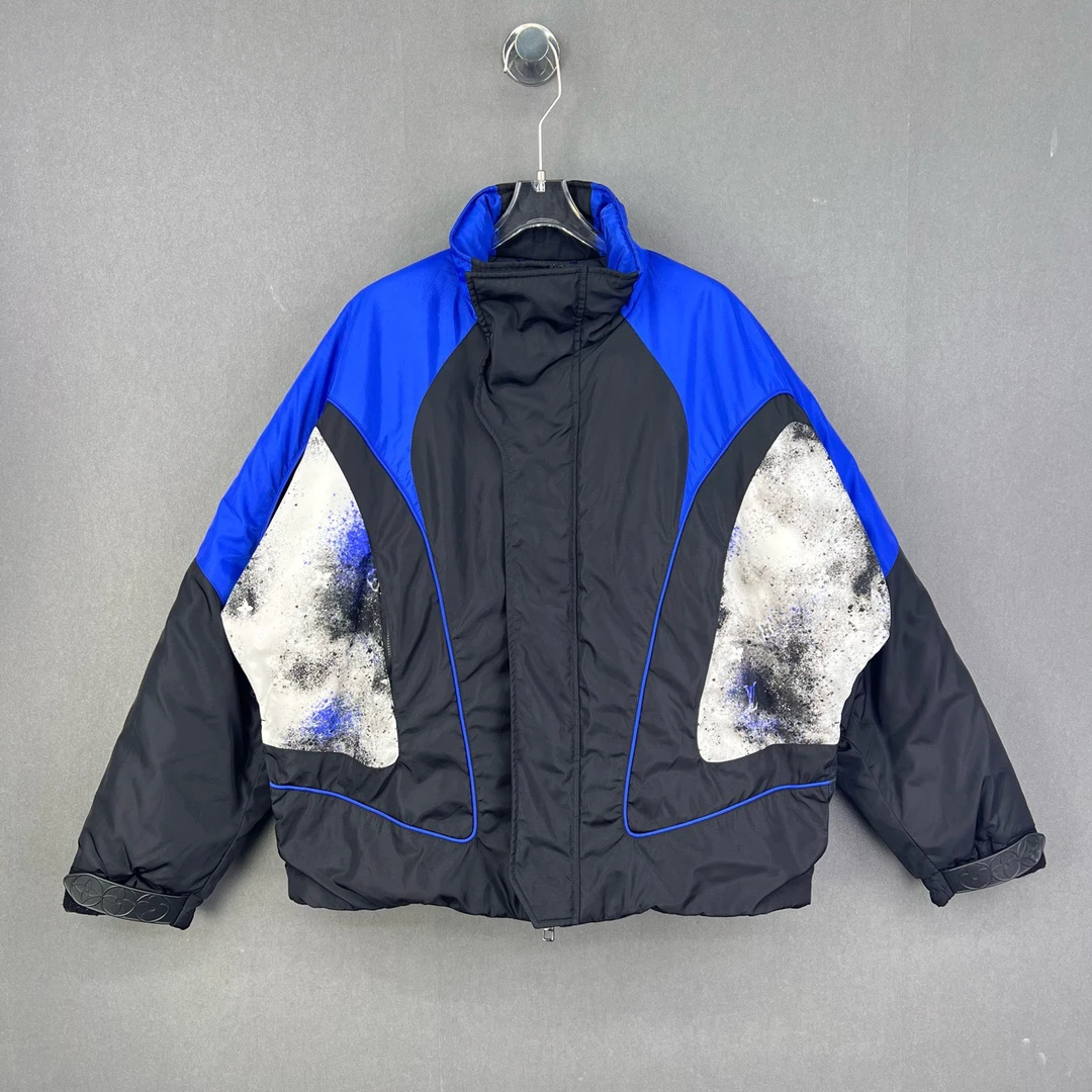 99新 LouisVuitton/路易威登 50码/黑色满印拉链大棉服/12243218