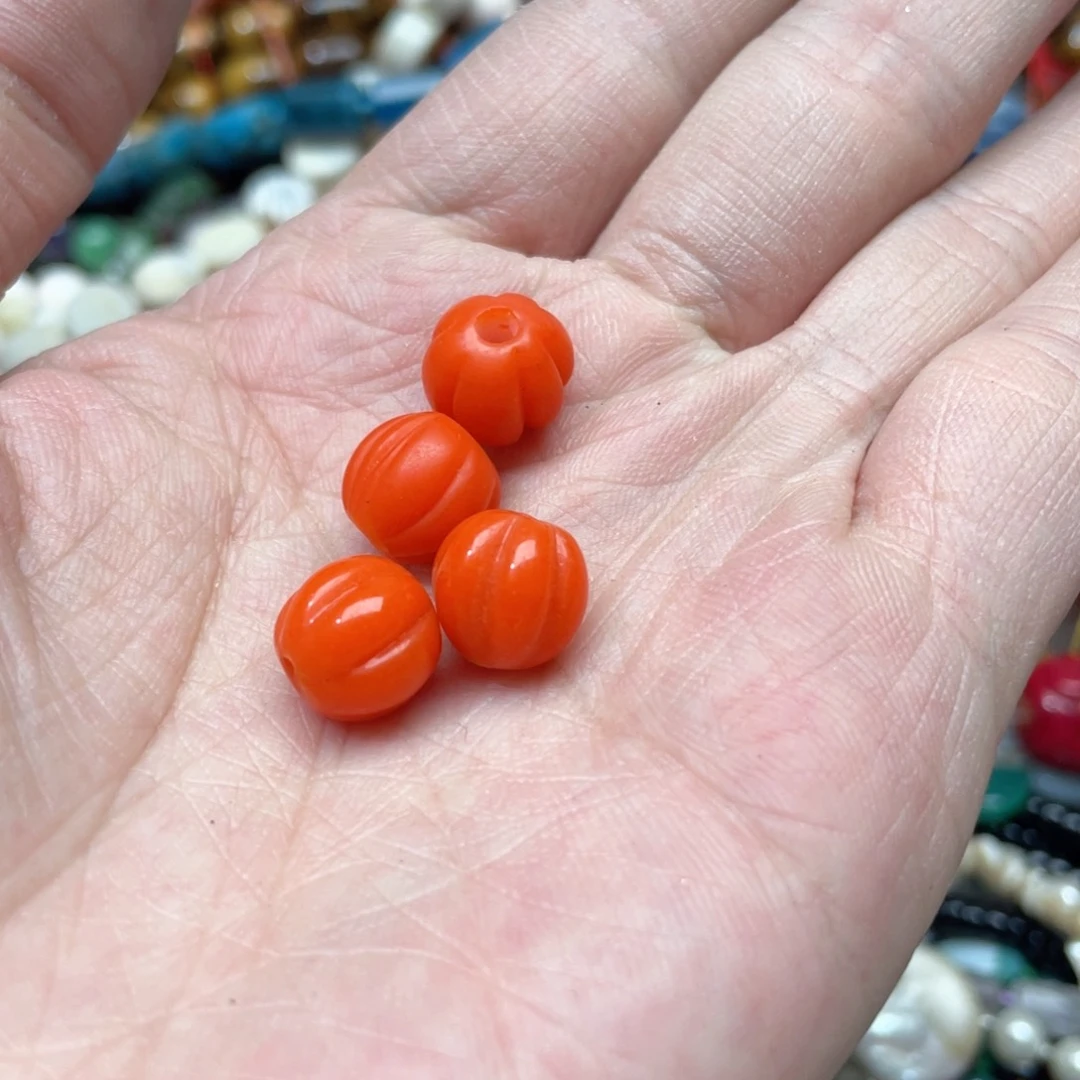 玛瑙/玉髓合金珠宝半成品4颗12mm血巴琉璃
