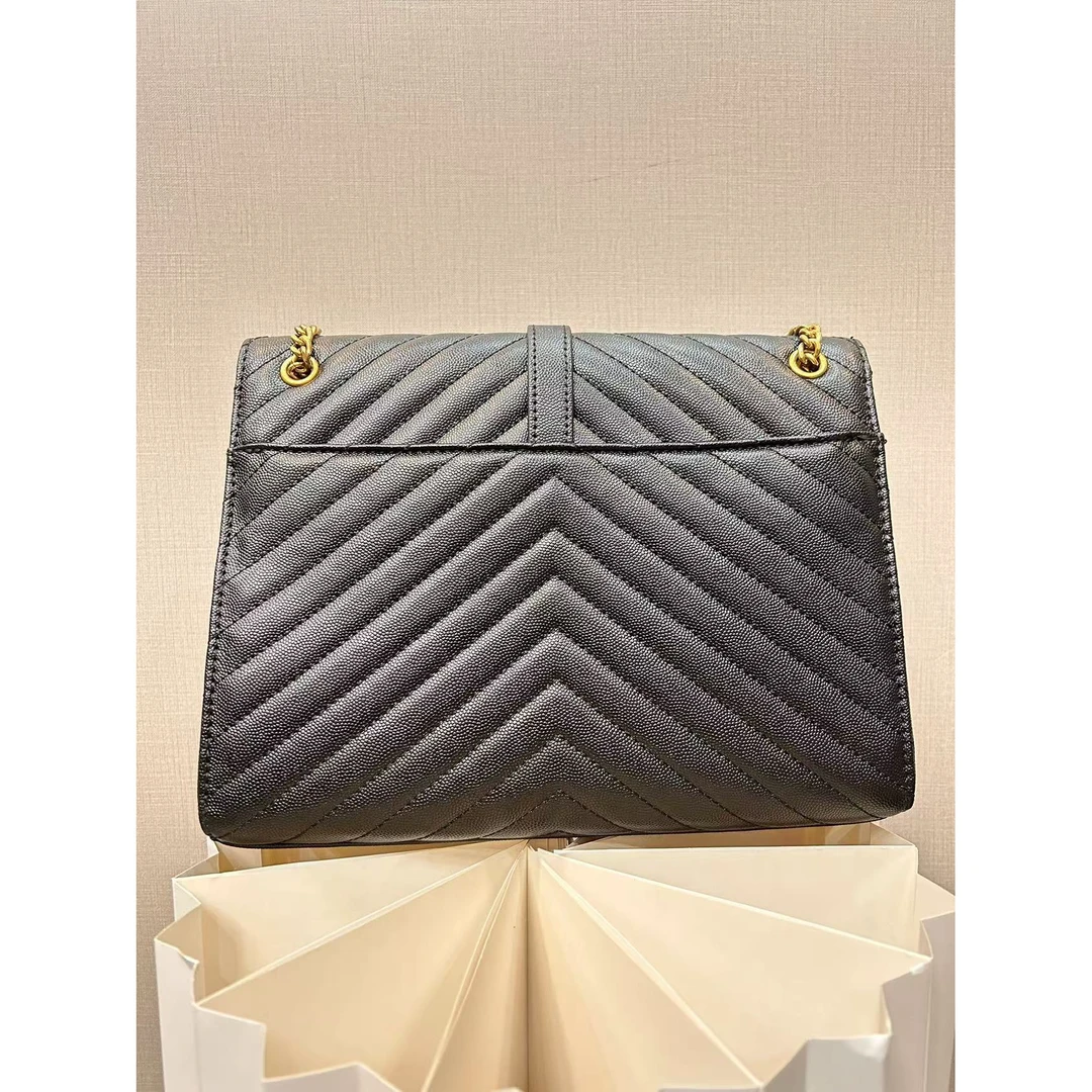 TOLEX2025新款手工女包大v信封时尚百搭黑色