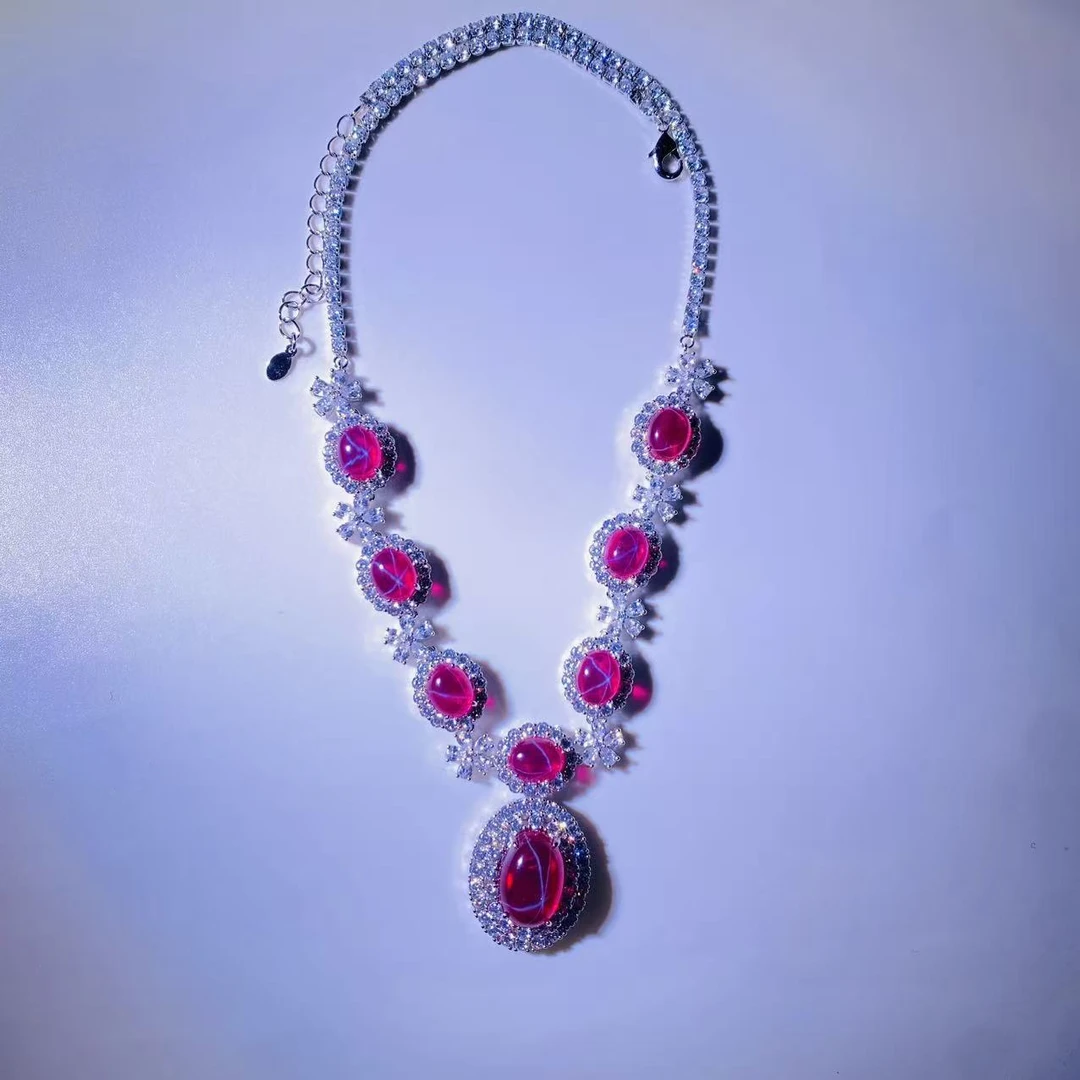 【粉丝专属】高奢臻品六芒星光红宝石项链 XKZF131