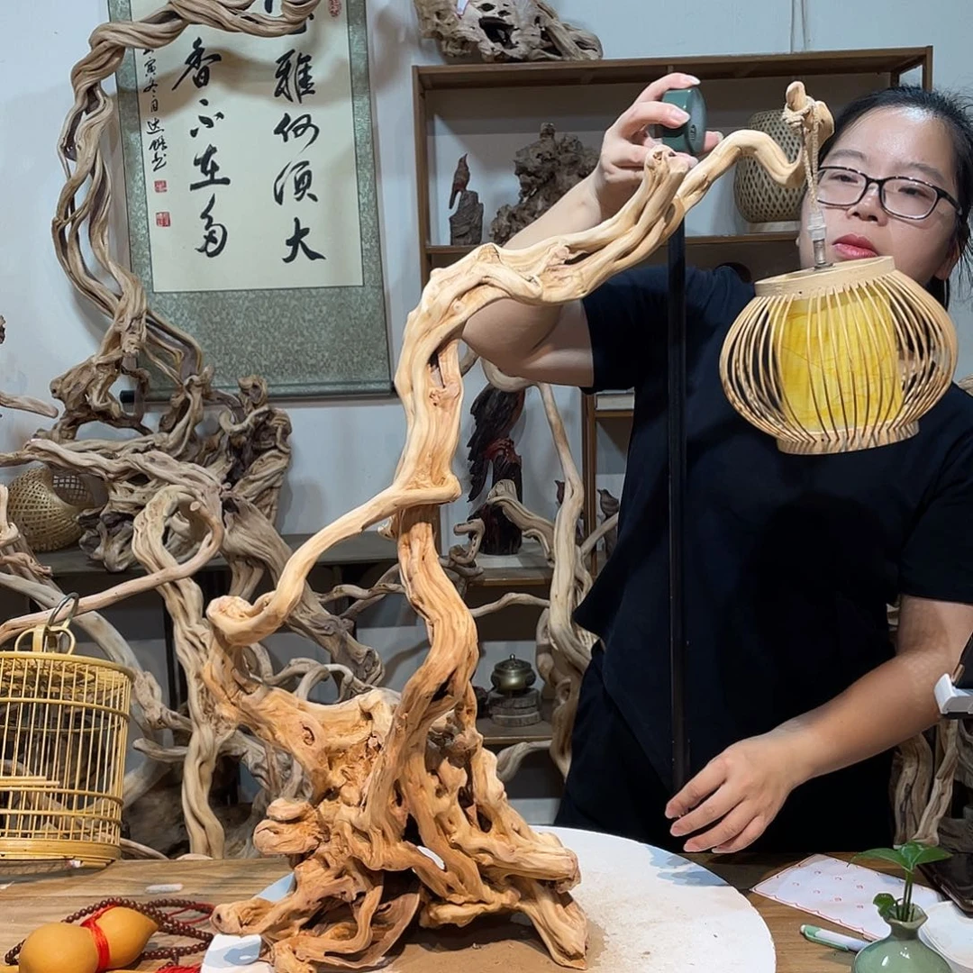 香榧木杜鹃根根艺摆件11