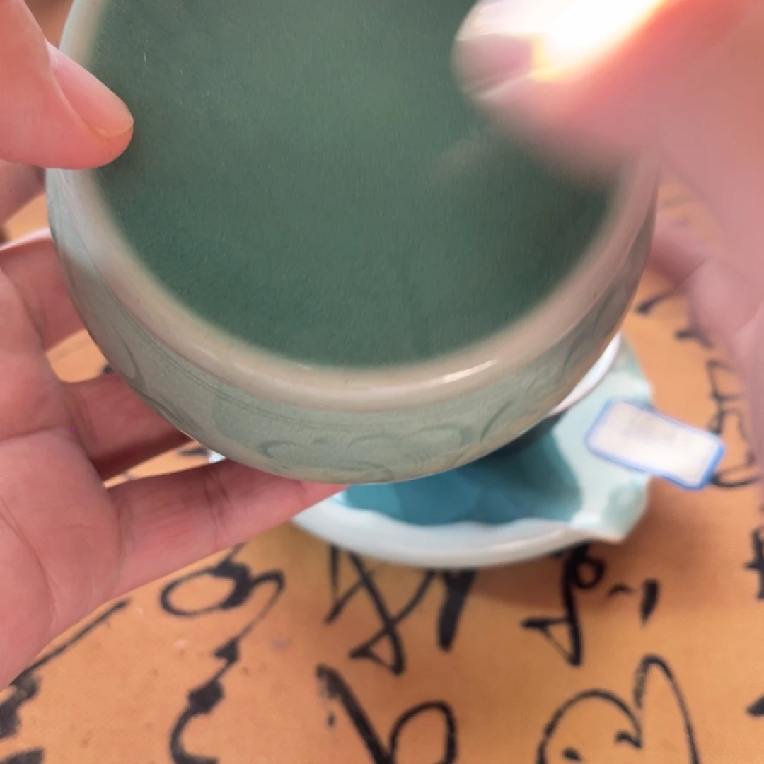 琉璃手工艺品龙泉青瓷茶叶罐