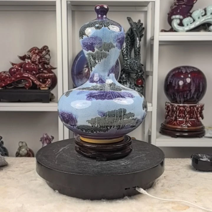 摆件钧瓷摆件神後鎮鈞瓷