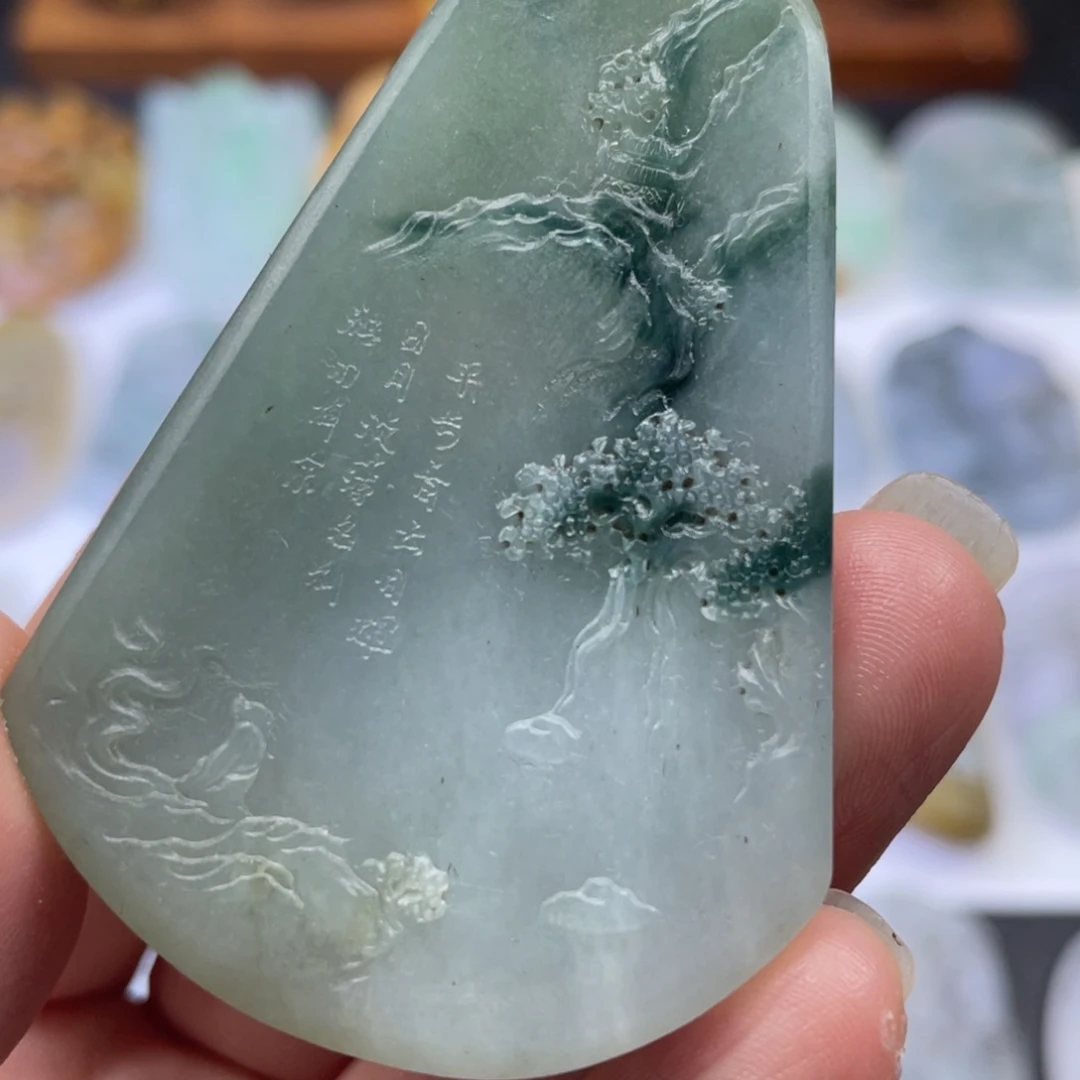 未镶嵌定制翡翠山水