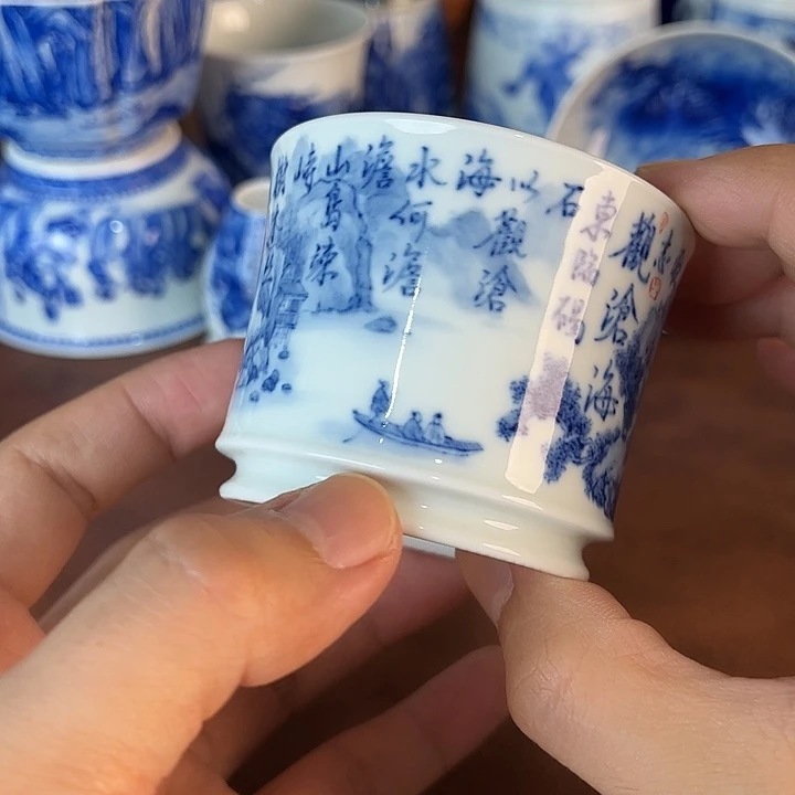 ﻌ***生瓷片景德镇全手工手绘陶瓷
