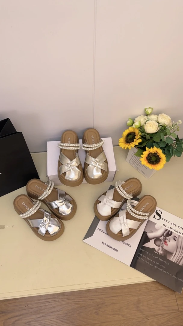 厚底松糕跟包头半拖鞋女外穿2025两穿绝美凉拖鞋镂空增高玛丽珍鞋