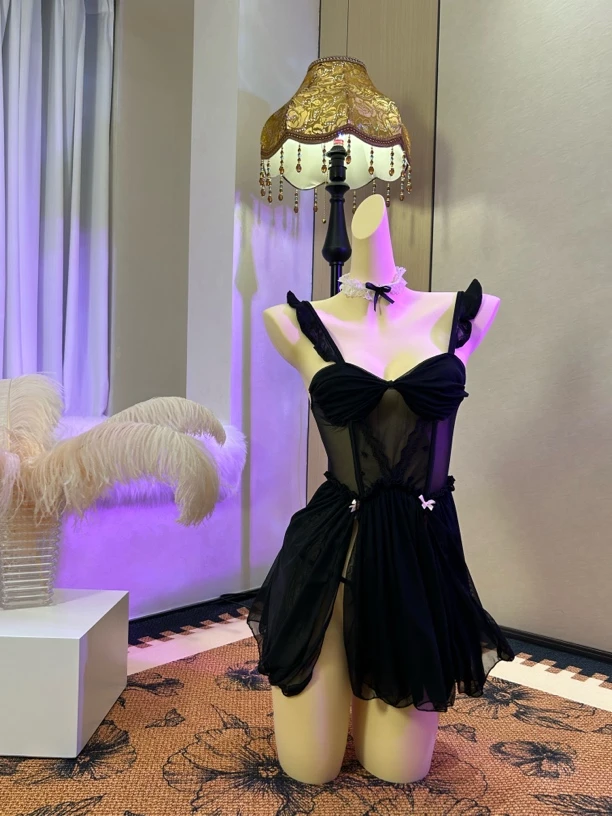 【暮色】轻奢吊带纯欲睡裙性感内衣纯欲风诱惑纯欲家居服套装