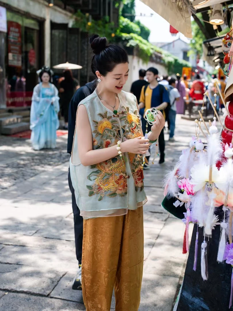加莉新中式【凤穿牡丹】高定限量版新中式重工刺绣马甲 分码