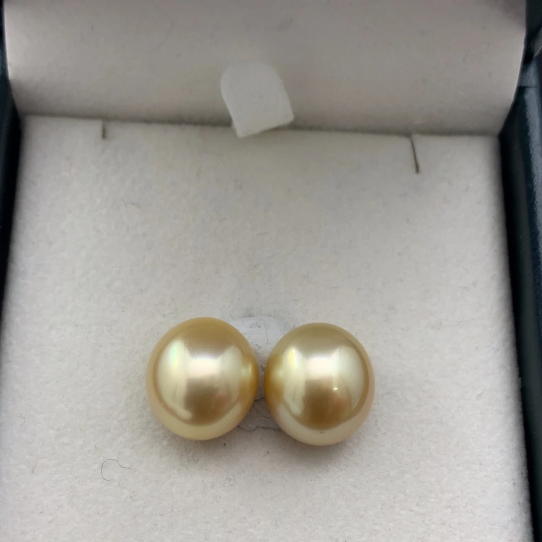 海水珍珠裸珠12.7-13mm强光蛋型对珠