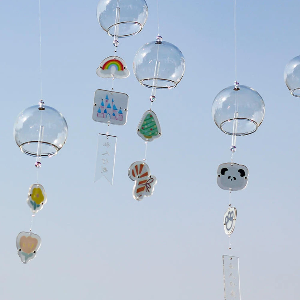 【激光雕刻】日式亚克力玻璃风铃铃铛创意挂件和风可悬挂饰送女生