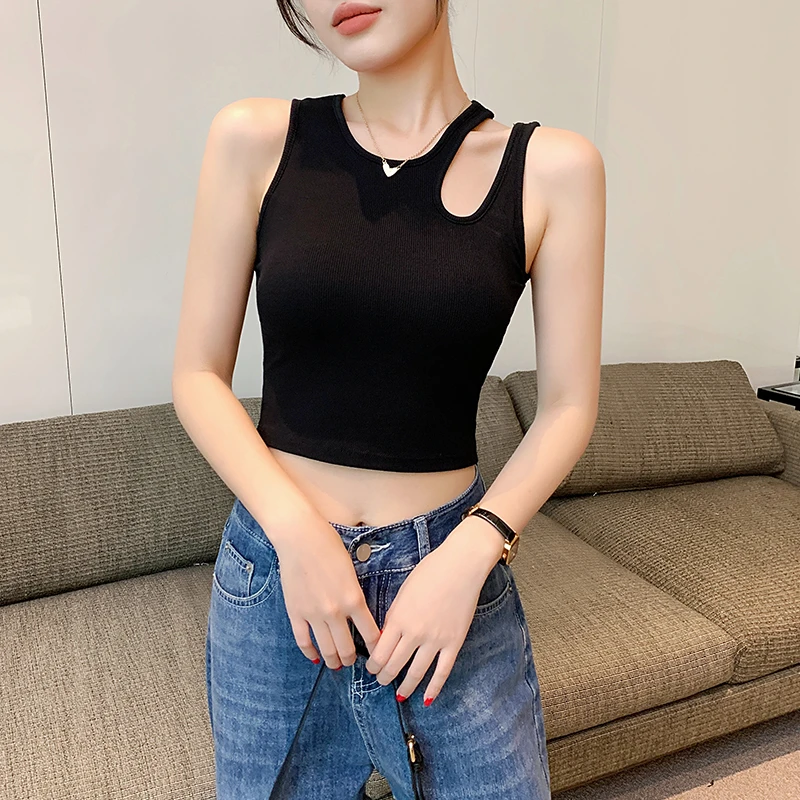 黑色吊带背心女内搭带胸垫夏季新款外穿美背免穿文胸一体打底上衣