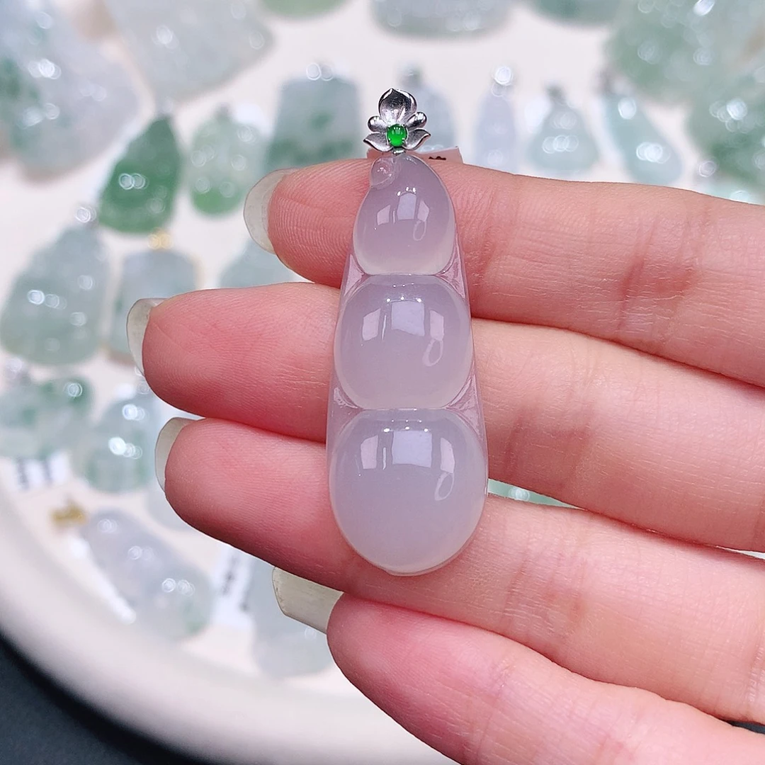 颈饰18K金镶嵌翡翠37.8-14.5-5.9