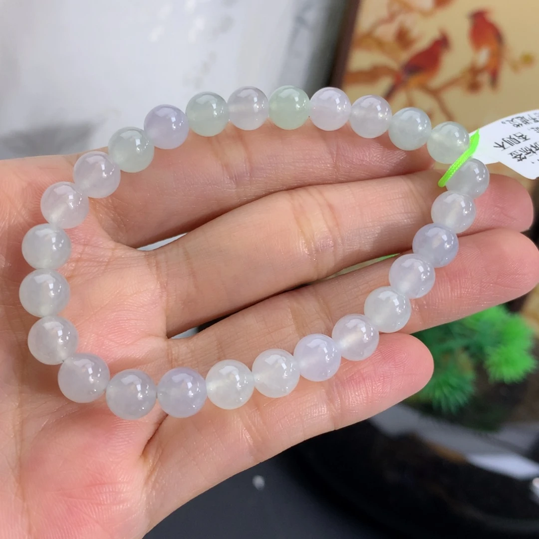 翡翠未镶嵌手串卡7冰胶马卡龙手串