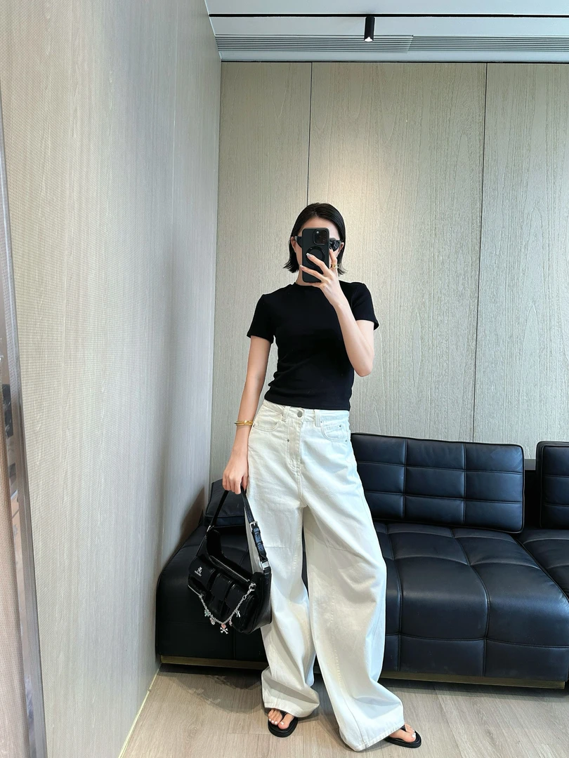 WBHFOR夏日必备工装裤白色牛仔裤时尚