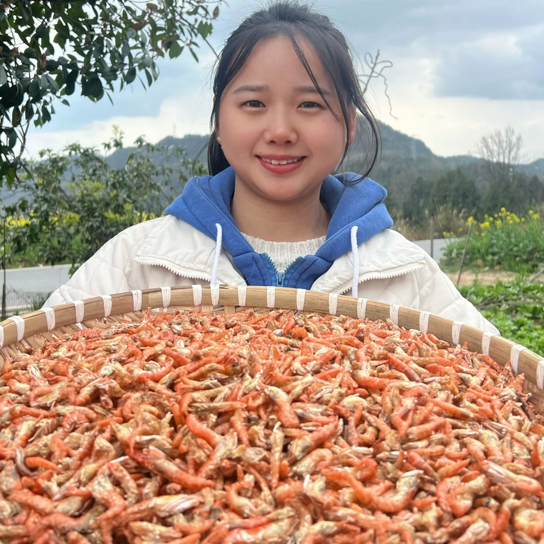 《秋田里》四川农家河沟打捞小河虾自然晒干咸香口味