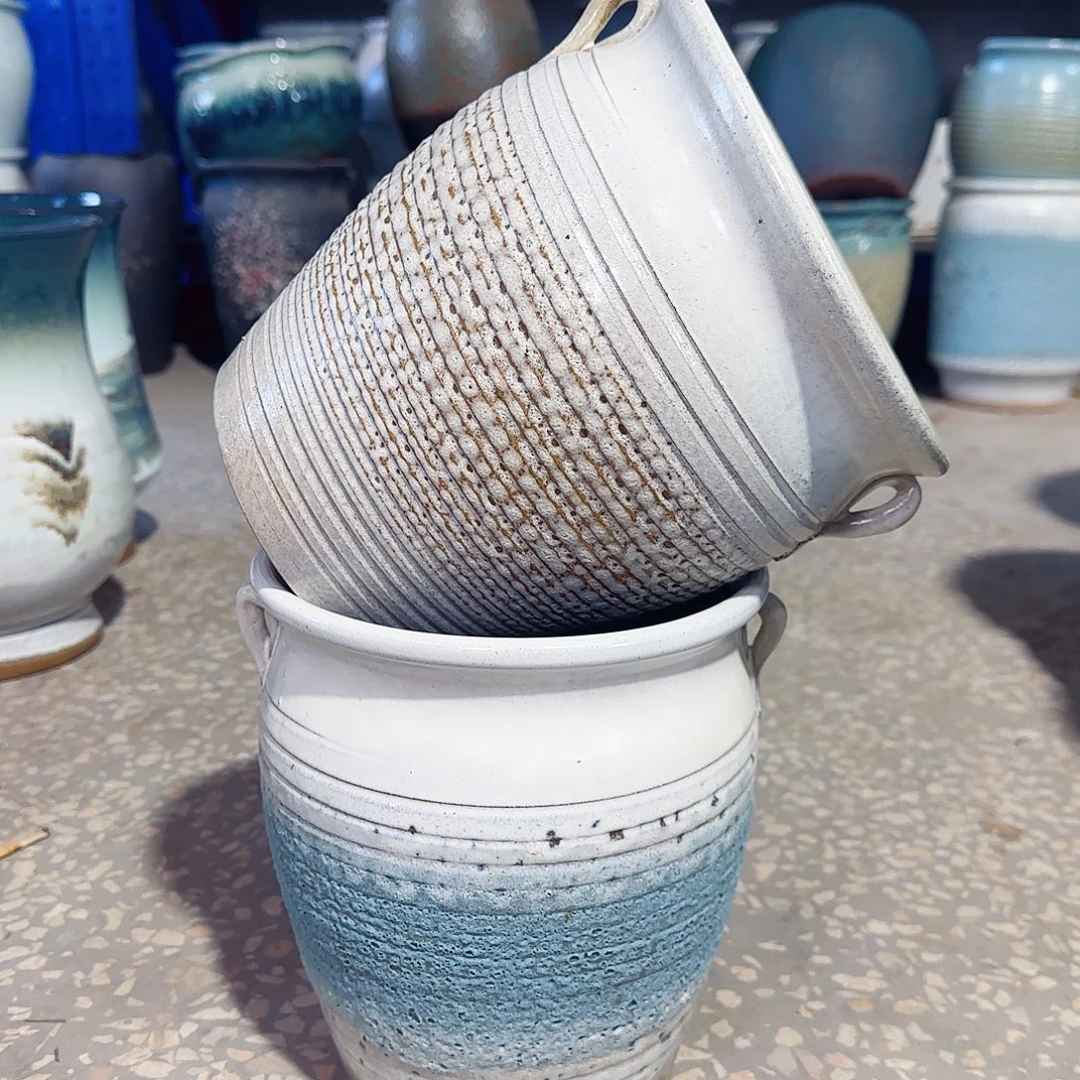 紫砂花盆高21口19