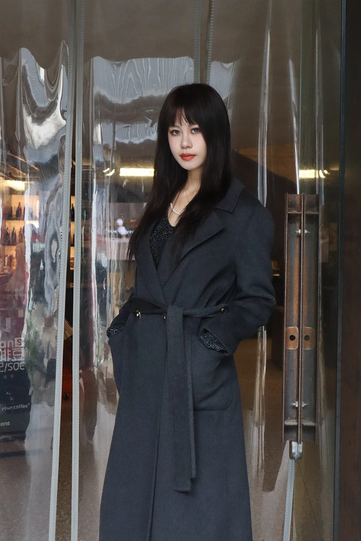 长款扎染秋冬不褪色女士厚款羊绒大衣毛呢外套女装百搭