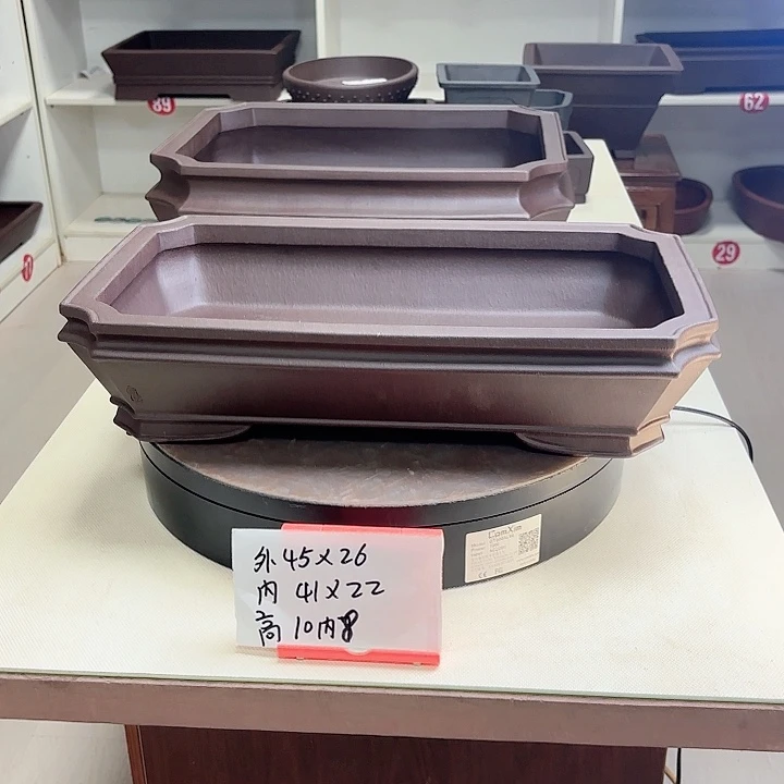 紫砂花盆中切角小