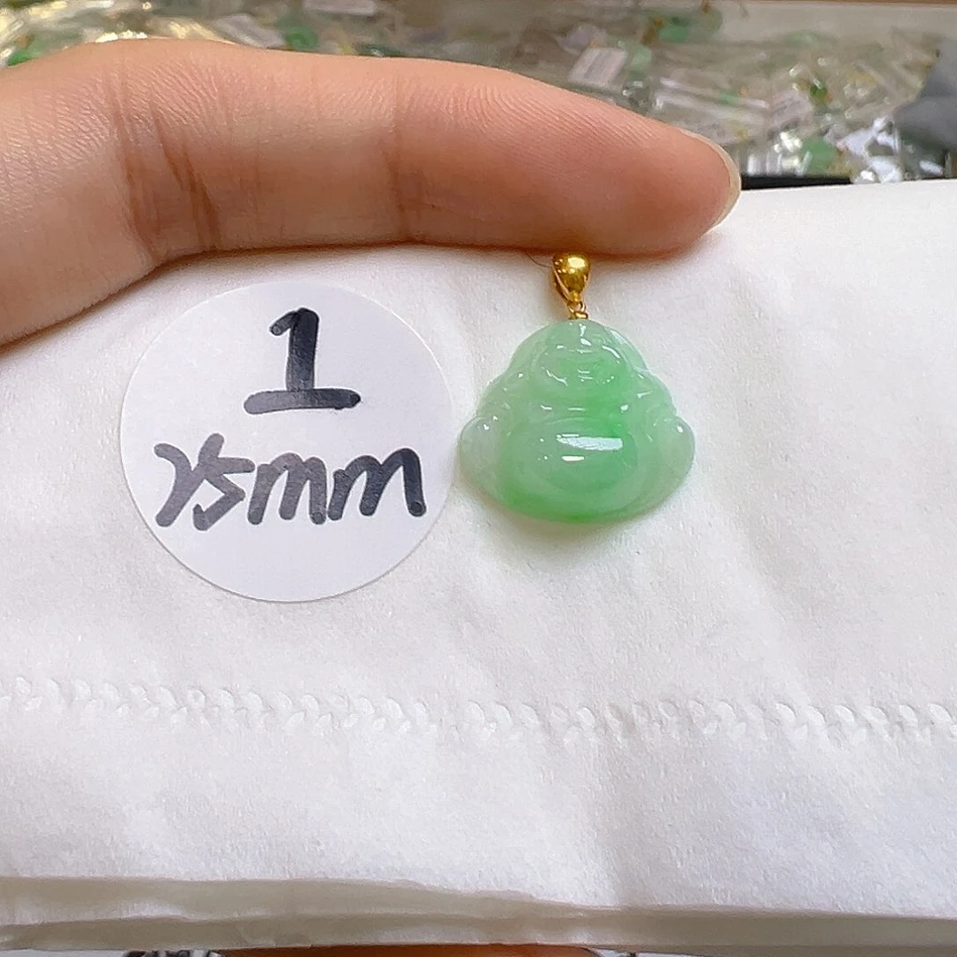 翡翠18K金镶嵌吊坠(不含链)翡翠