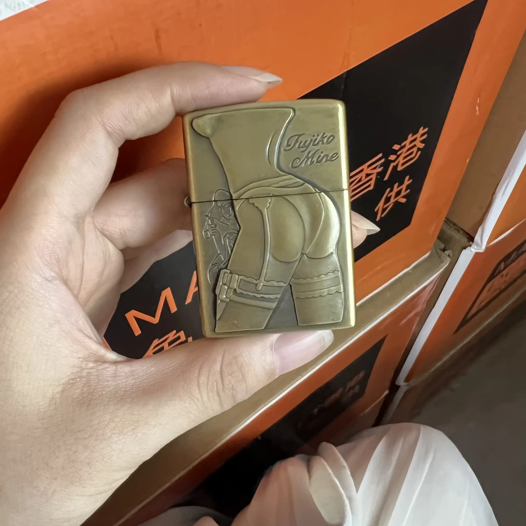 创意个性金属防风青铜美女背影浮雕煤油打火机Q