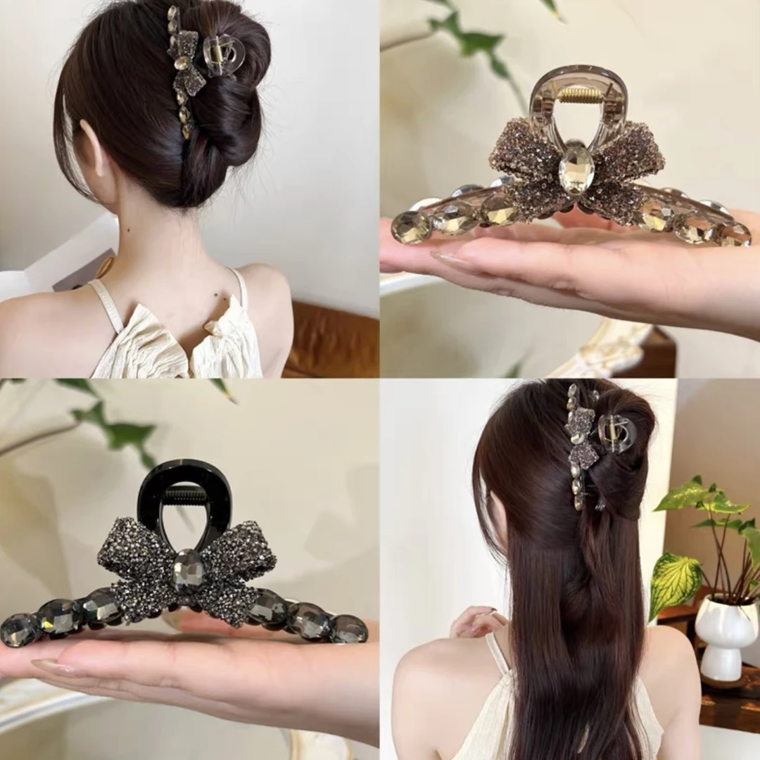 高端蝴蝶结发夹女2025新款高级感11cm气质抓夹鲨鱼夹子发卡盘发