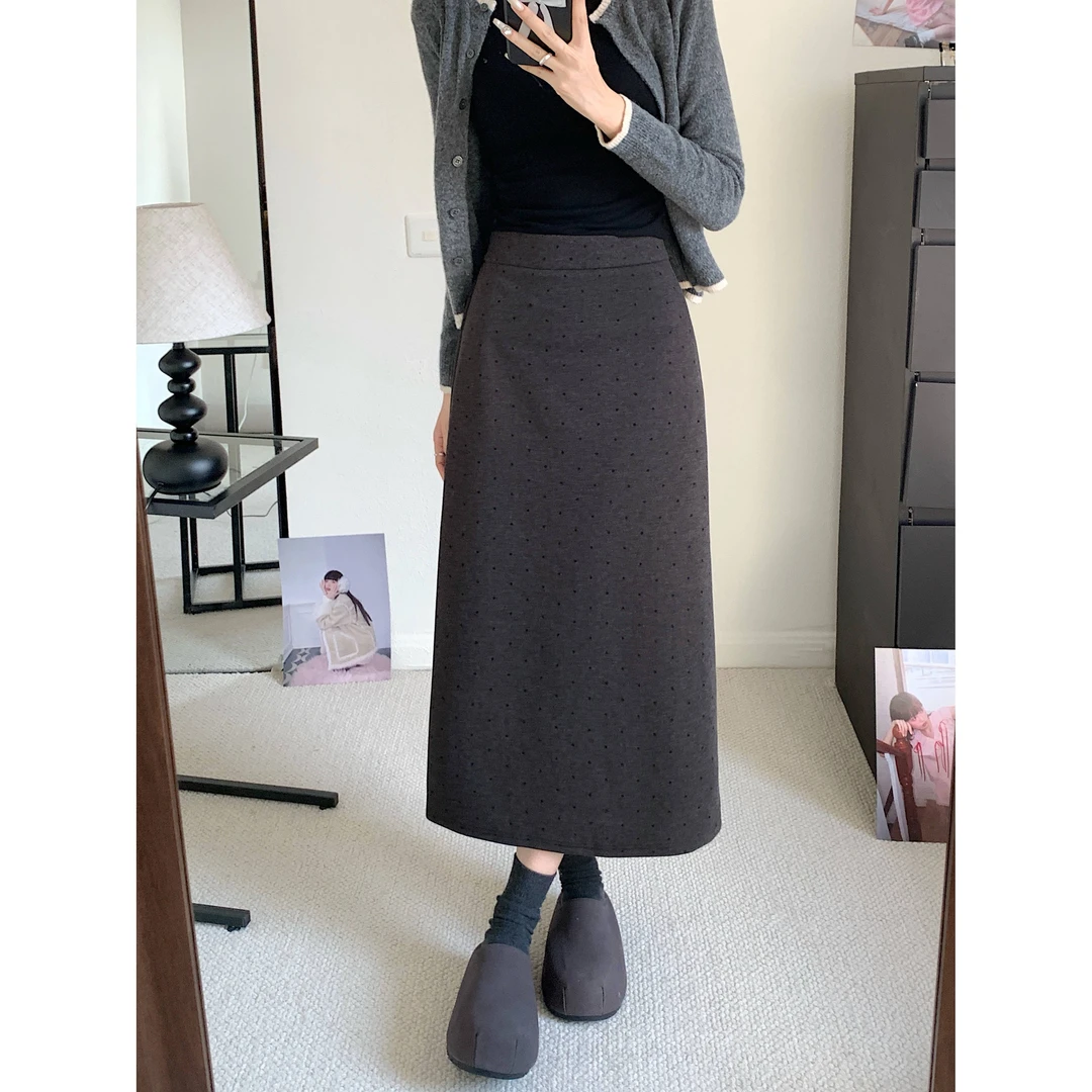 大码女装韩式显瘦潮流高腰半身裙6756