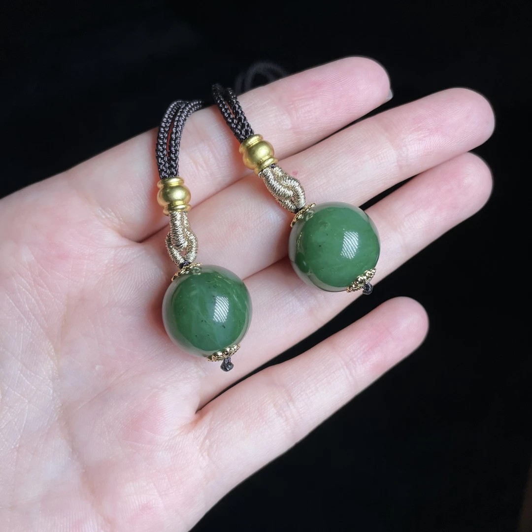 【玉总专属】和田玉圆珠项链-约16mm 多样性发一B040343