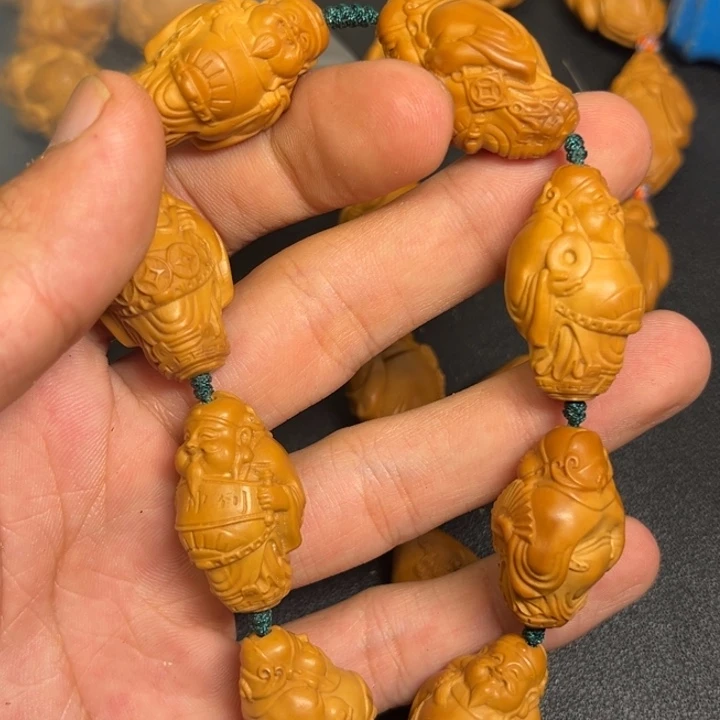 手串/手链橄榄核橄榄核雕财神手串