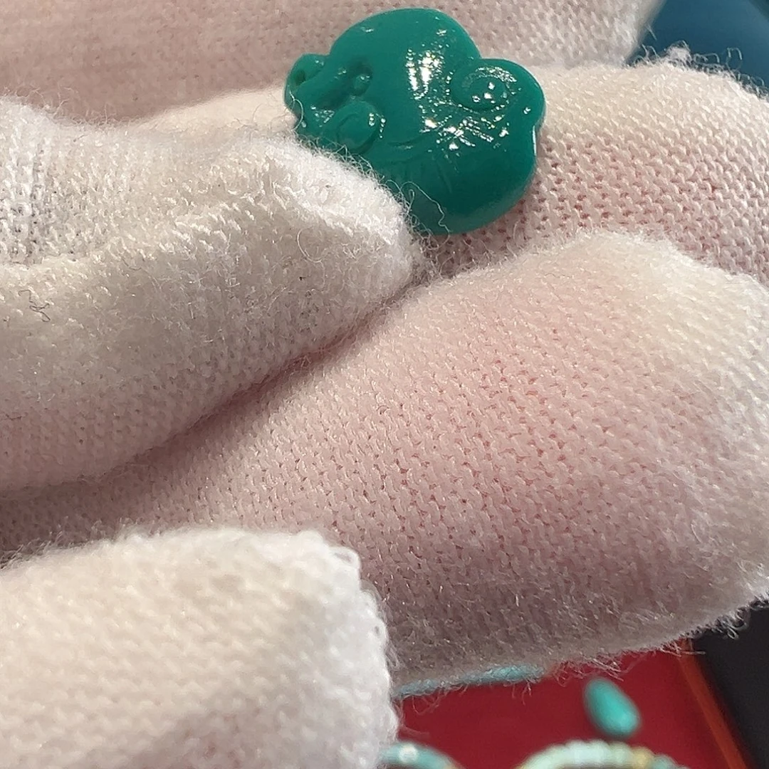 绿松石未镶嵌戒指灵芝如意 0.57g