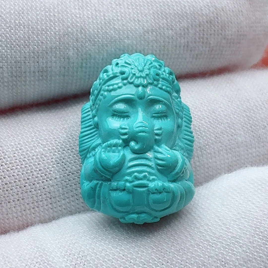 未镶嵌绿松石珠宝奇石精工象神