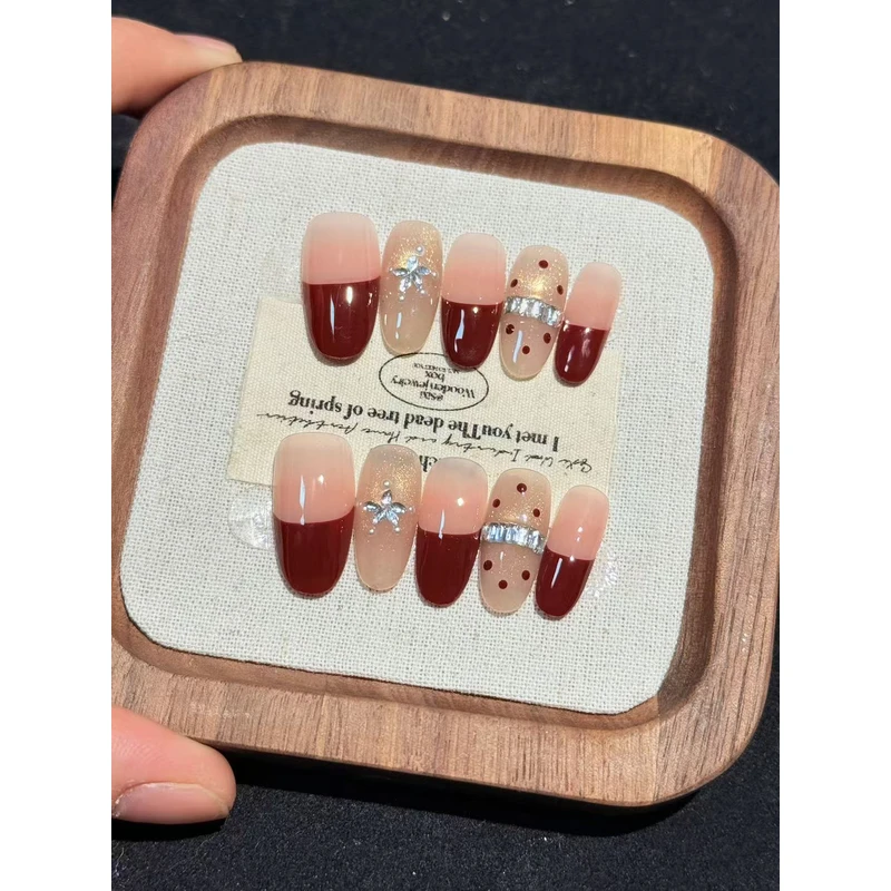 B65【巴黎红毯】新年款纯手工秋冬显白气质穿戴甲